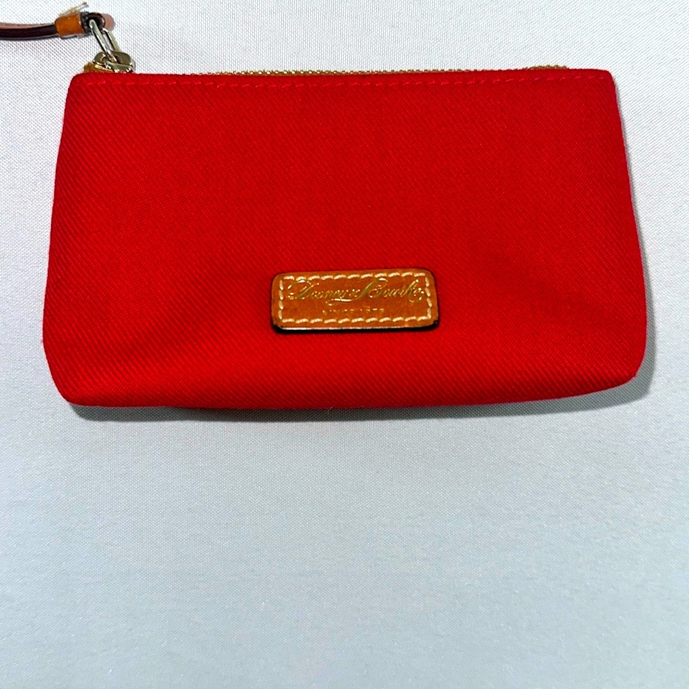 EUC• Dooney & Bourke Red Canvas Cosmetic Bag